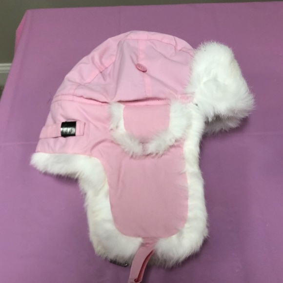 Pink Taslon Trapper with White Rabbit Fur Size S/M main image 7